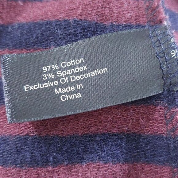 Lane Bryant Navy Burgundy Striped Cold Shoulder Long Sleeve Sweater Size 18 /20 - Picture 9 of 10